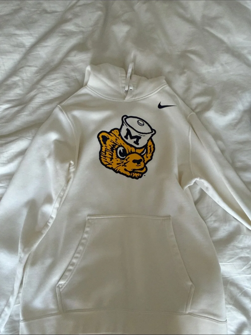 University of Michigan Nike Hoodie White Size Medium with Vintage Logo
